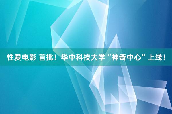 性爱电影 首批！华中科技大学“神奇中心”上线！