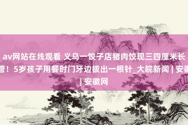 av网站在线观看 义乌一饺子店猪肉饺现三四厘米长针管！5岁孩子用餐时门牙边拔出一根针_大皖新闻 | 安徽网