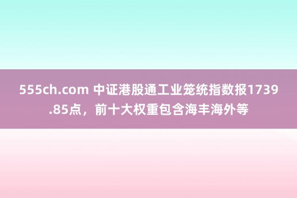 555ch.com 中证港股通工业笼统指数报1739.85点，前十大权重包含海丰海外等