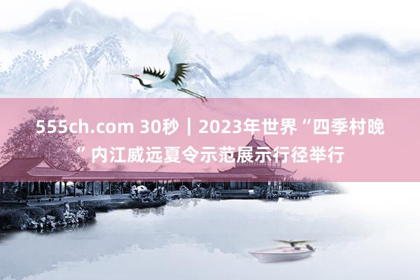 555ch.com 30秒｜2023年世界“四季村晚”内江威远夏令示范展示行径举行