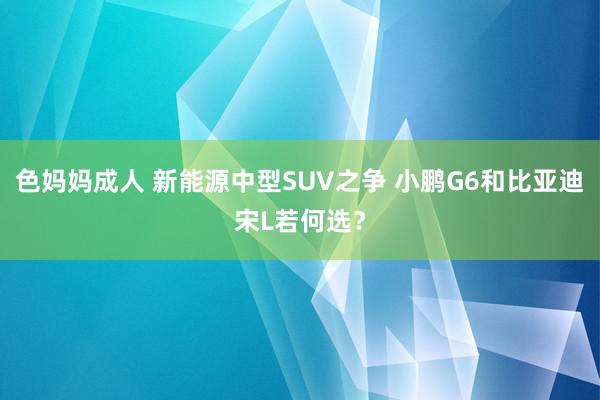 色妈妈成人 新能源中型SUV之争 小鹏G6和比亚迪宋L若何选？