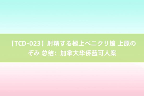 【TCD-023】射精する極上ペニクリ嬢 上原のぞみ 总结：加拿大华侨蓝可人案