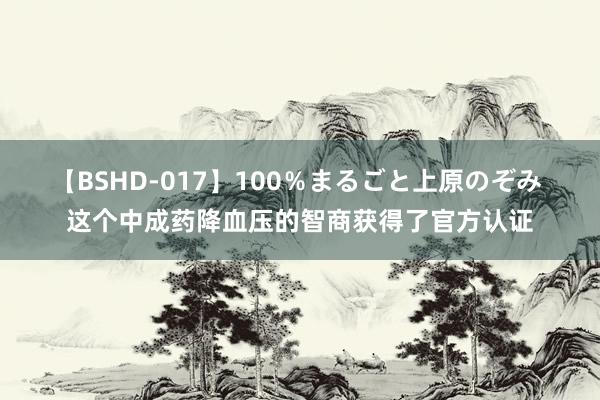 【BSHD-017】100％まるごと上原のぞみ 这个中成药降血压的智商获得了官方认证