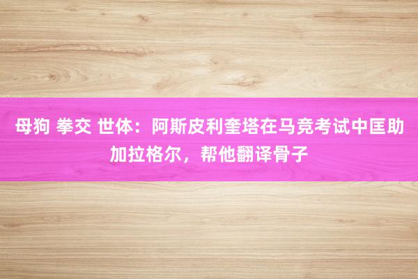 母狗 拳交 世体：阿斯皮利奎塔在马竞考试中匡助加拉格尔，帮他翻译骨子