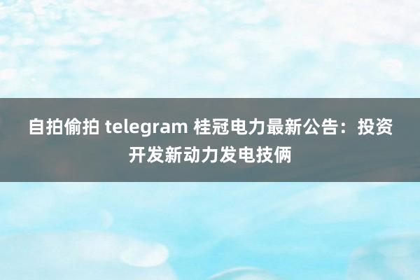 自拍偷拍 telegram 桂冠电力最新公告：投资开发新动力发电技俩