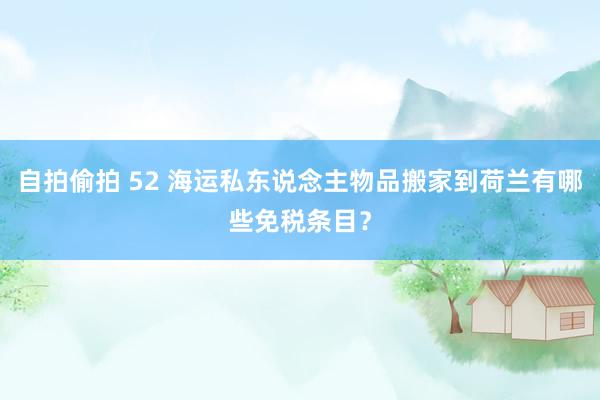 自拍偷拍 52 海运私东说念主物品搬家到荷兰有哪些免税条目？